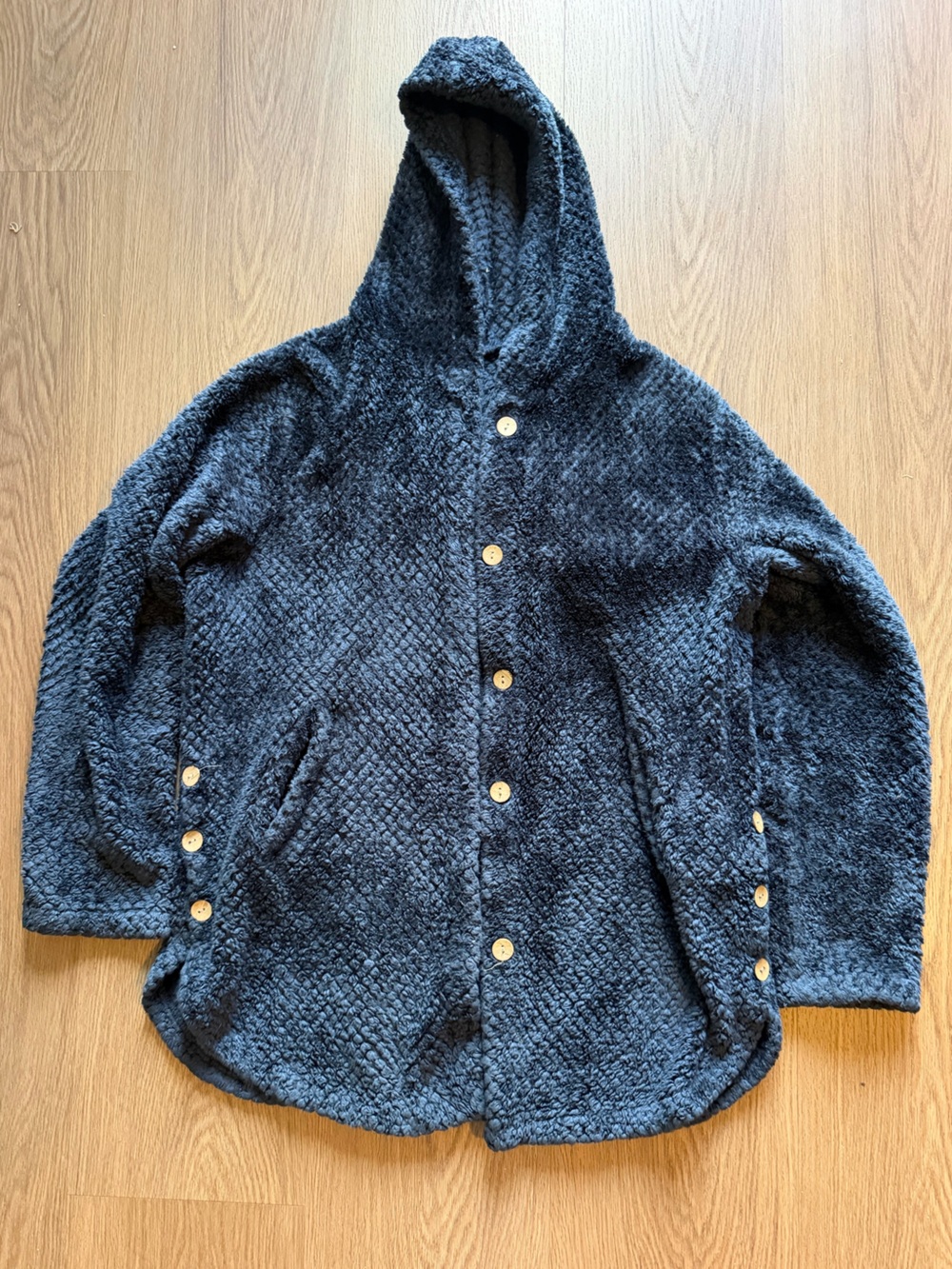 Cozy Hooded Chunky Knit Cardigan Sweater in Dark Gray